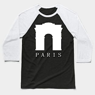 Paris (white) Baseball T-Shirt